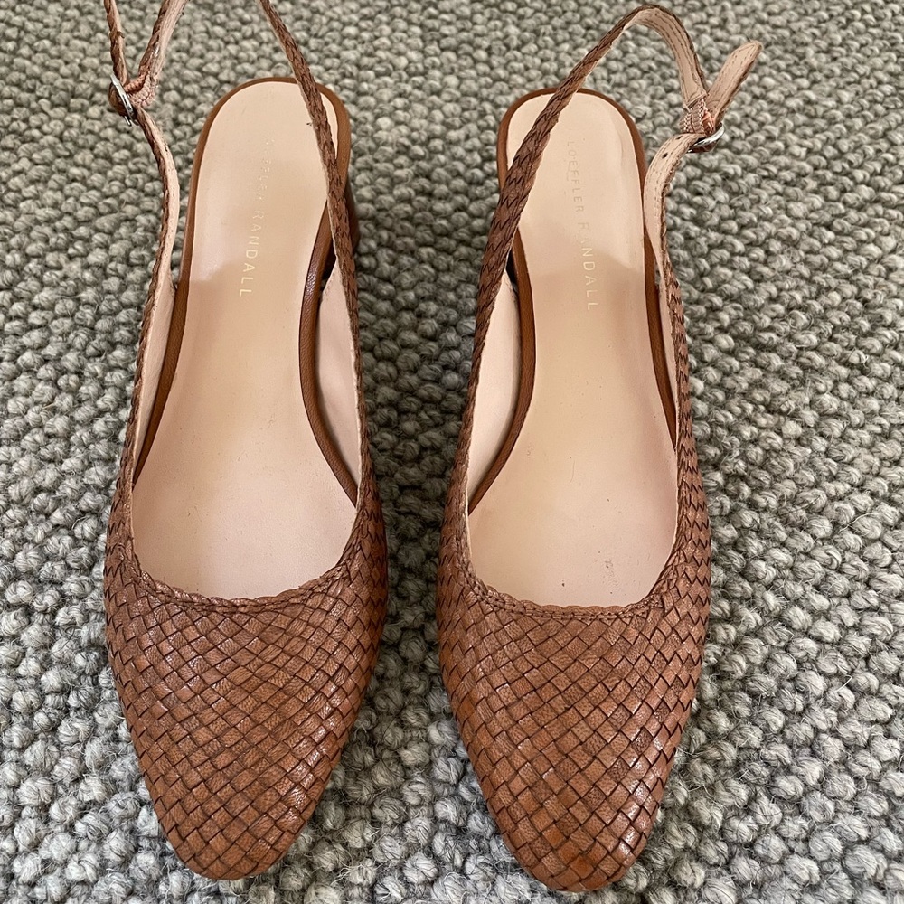 Loeffler Randall Woven Leather Slingback heels